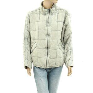 Free People Dolman Quilted Knit Jacket Top Oversized Zip-up Slouchy XS NWD275731